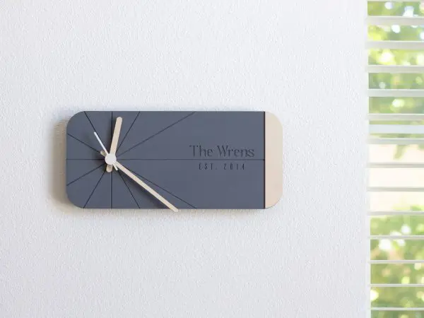 Rectangular modern personalized clock