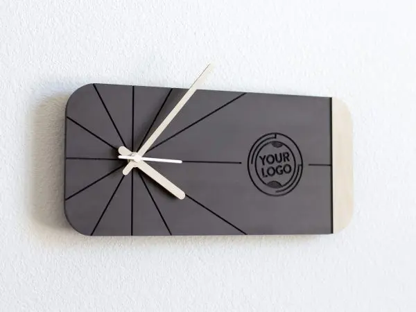 Rectangular modern personalized clock