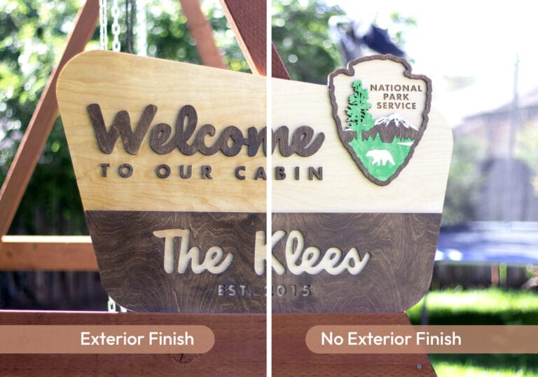 custom national park sign exterior finish comparison
