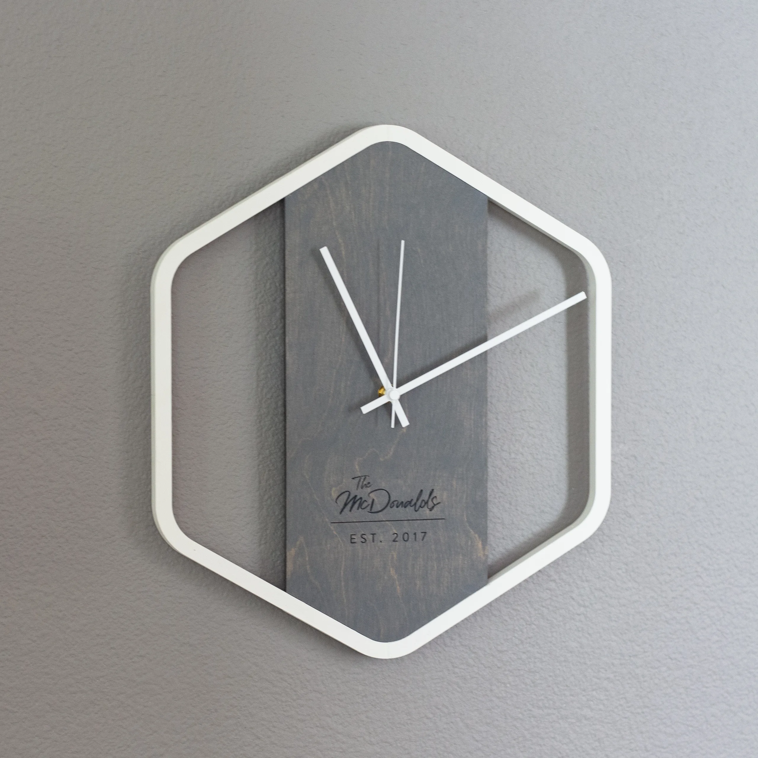 Personalized Minimalist Hexagon Clock - Image 2