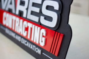 Multi-layer custom contour-cut laser-cut sign