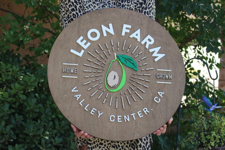Custom logo circular round laser cut business farm sign