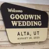 painted nps national forest park wedding sign