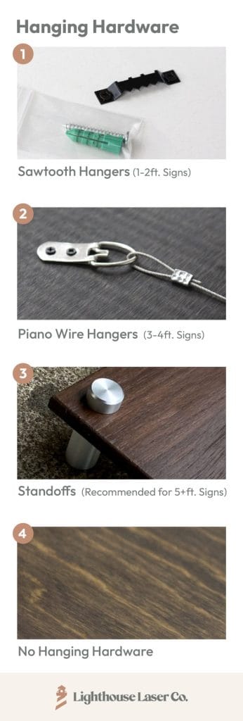 custom wood sign hanging hardware options
