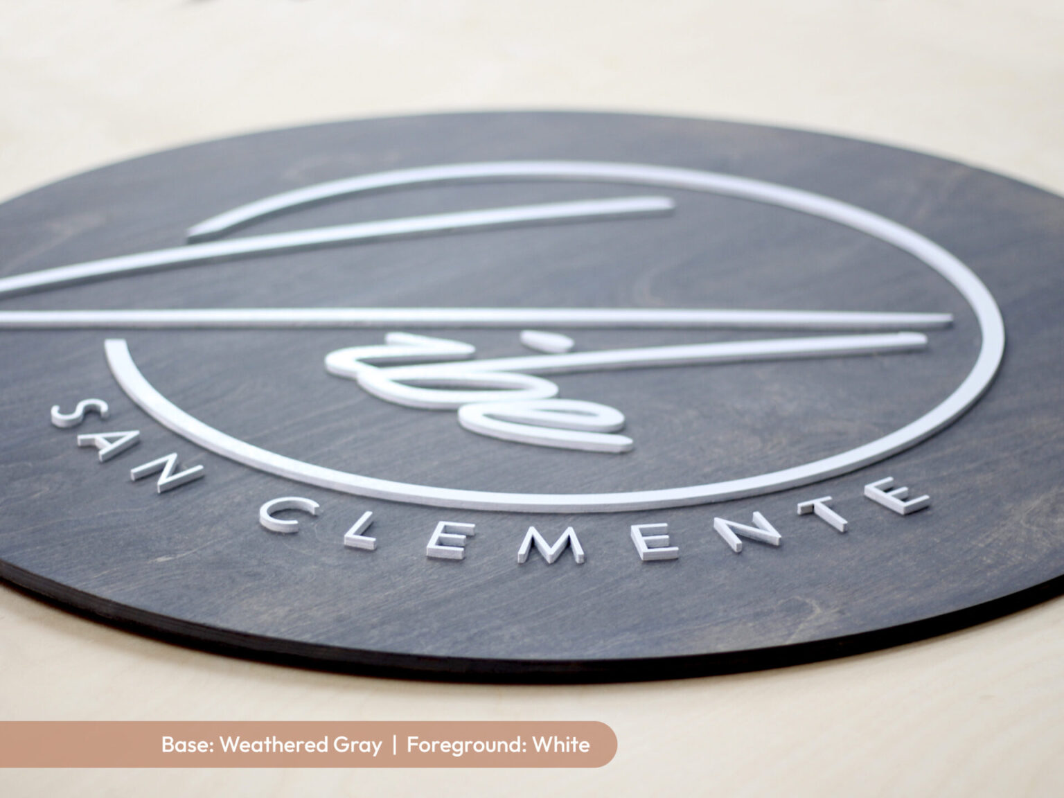 circular round wood laser cut custom hairdresser stylist salon business logo sign