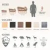 national park sign size, stain, color and icon selection options