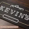 custom black ebony wood laser cut garage customized sign