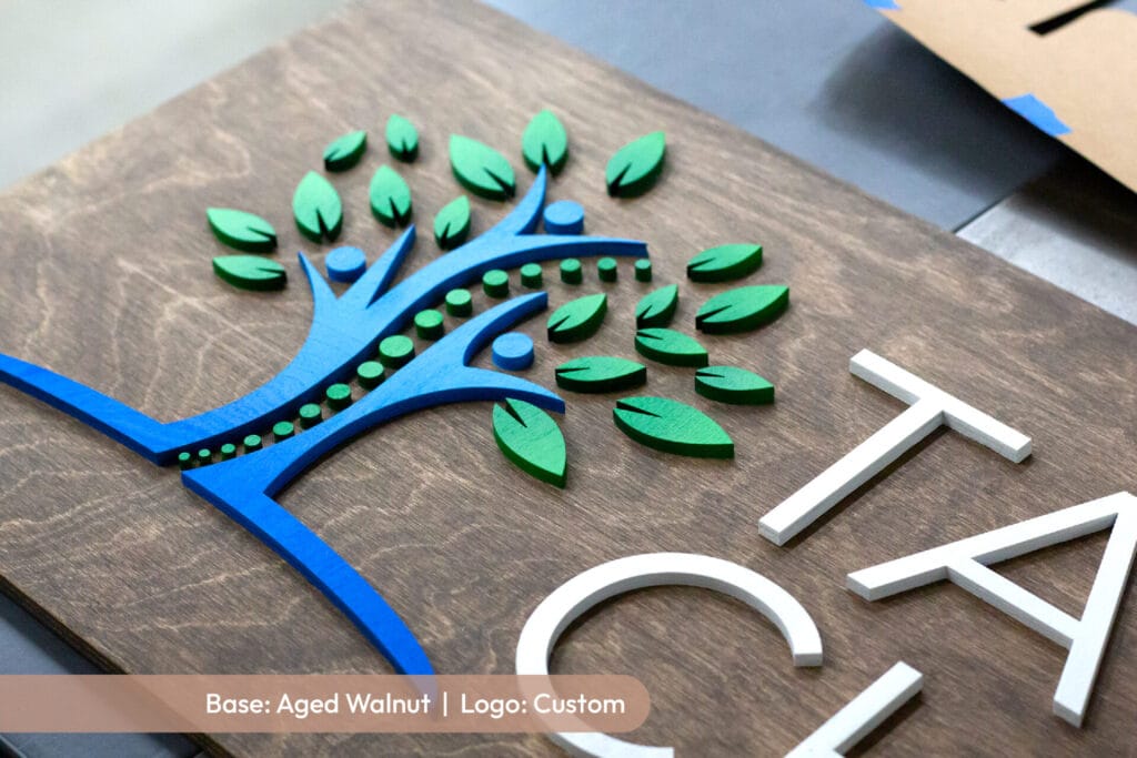Rectangular Laser Cut Custom Wood Sign - Lighthouse Laser Signs