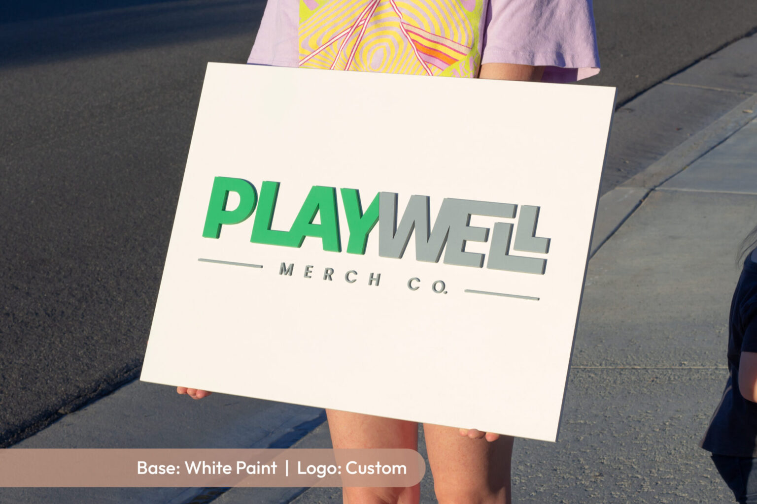 white paint custom logo business sign