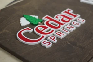 Custom wood sign by Lighthouse Laser Co. - Beverage Company