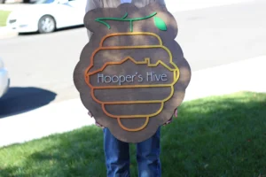 Custom wood sign by Lighthouse Laser Co. - Honey Supplier Food Supplier