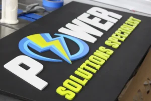 Custom wood sign by Lighthouse Laser Co. - Industrial Power Equipment