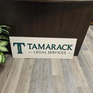 Custom wood sign by Lighthouse Laser Co. - Law Office Reception