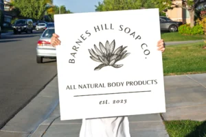 Custom wood sign by Lighthouse Laser Co. - Natural Skincare Soap