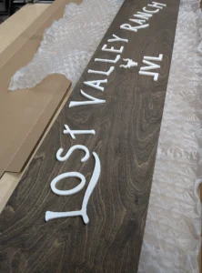 Custom wood sign by Lighthouse Laser Co. - Ranch