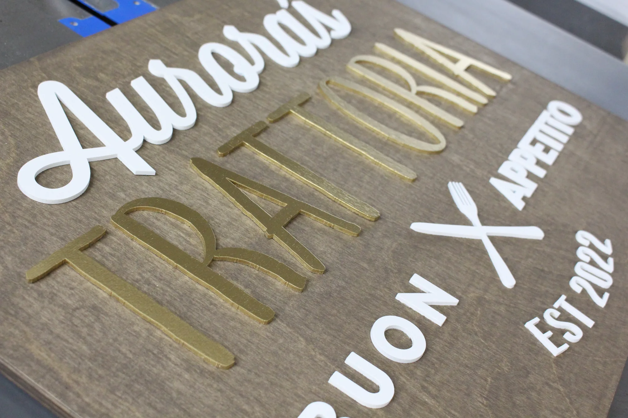 Finished BBQ restaurant sign