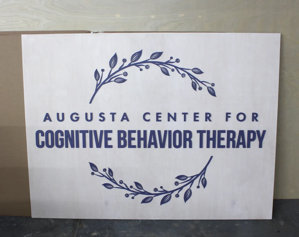 Custom wood sign by Lighthouse Laser Co. - Therapy Office