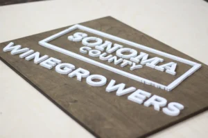Custom wood sign by Lighthouse Laser Co. - Winery Tasting Room